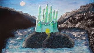 #CACFantasyArt - Acrylic Painting - Emerald Citadel