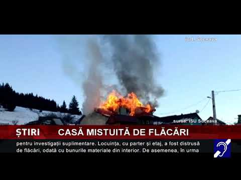 Casă distrusă de flăcări, în localitatea Șaru Dornei