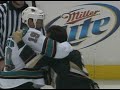 Joe Thornton vs Steve Montador from the San Jose Sharks at Anaheim Ducks game on Oct 17, 2008.via http://www.hockeyfights.com