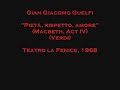 gian giacomo guelfi (b.1924)

perhaps one day someone will be able to offer me a logical explanation as to why in the wide world guelfi's name pops up so infrequently in discussions of great baritones of the 1950s and '60s. born in rome, guelfi studied in florence with bianca elice (enzo mascherini's teacher) and titta ruffo, becoming in time a worthy heir to the latter's mantle of verdi baritone par excellence. indeed, in terms of pure vocal refulgence, i can think of only two other baritones that could equal him in the post-leonard warren era: the great romanian nicolae herlea, and cornell macneil. yet, although guelfi was well-respected and enjoyed a fine career worldwide, he never seemed to garner the lavish praise bestowed on such contemporaries as bastianini, taddei, cappuccilli, and gobbi. it can be said that he was a relatively straightforward singer and certainly not the last word in subtlety, but that's true of a great many singers (think merrill, or warren himself). and while guelfi did not possess gobbi's gift of nuance, he had a much, much better voice and sang with substantially greater technical assurance.

i'm at a total loss as to why guelfi's voice- a huge, dark, potent, rugged instrument that never thinned out on top- was virtually ignored by the record companies, who must surely shoulder at least part of the blame for his 