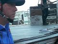 Jared climbing the scaffolding (He\