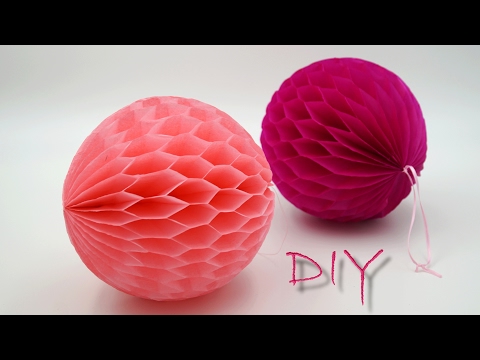 basteln mit Papier: Wabenbälle aus Seidenpapier / Blumenseide selber basteln, DIY
