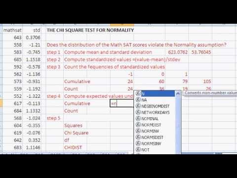 how to perform normality test in excel