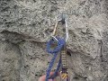 automne 2008. gorges de la jonte- ar�te  ouest- relais n�2. j�r�my tente de faire un n?ud de cabestan