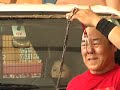 www.scmp.com wang chuntai, a stunt performer and world record holder, dazzled onlookers and passers-by at the sun arcade shopping mall in tsim sha tsui when he pulled a 1.9 tonne van with a rope attached to his nose. the van also contained three children in the front seat and two models perched on the roof. wang had earlier warmed up the crowd with his repertoire of tricks and displays of strength, which included tearing apart a metallic bowl with his bare hands. in this video, watch as wang ...