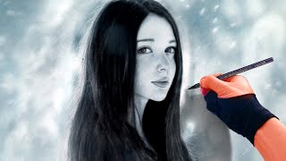 Drawing Girl In winter - Art Portrait