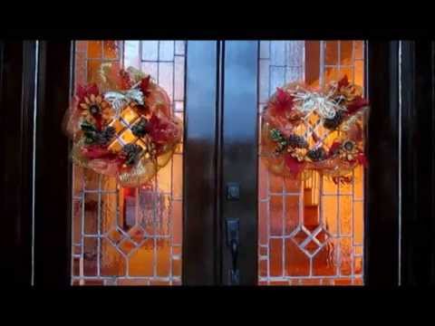 how to attach wreath to glass door