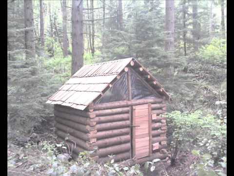 Cabin - I know this log cabin is small, but it was more of an experiment in remote shelter building for me than anything else. It took about 3 months of weekends to ...