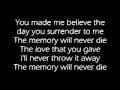 The Memory Will Never Die With Lyrics