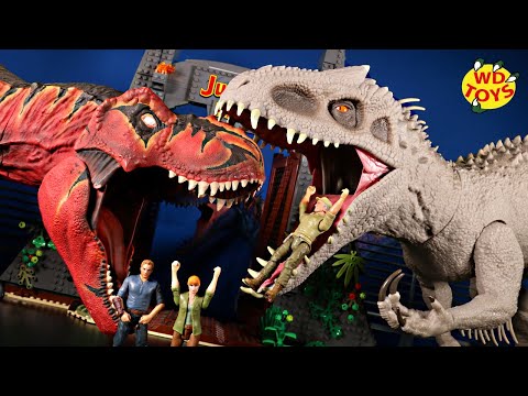 Jurassic World Unboxing Super Colossal Indominus Rex World's First Mattel Dinosaur Toys #withme