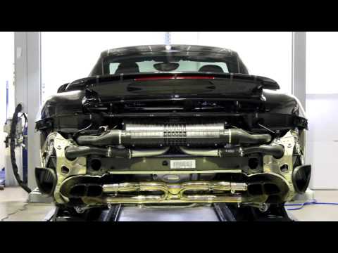 Porsche 911 Turbo S (991) with silencer replacement X OE Cat