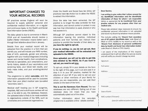 how to opt out of nhs care data