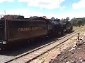 Upon reaching the historic Santa Fe station at the rim of the Canyon, our double header joins the earlier, Alco powered train.  The steamers then uncouple to move to the siding at Maswick for servicing while patrons enjoy the Canyon