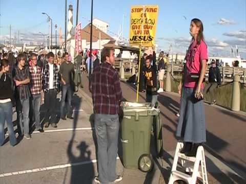 Morehead City - Sister Jen cries aloud and spares not about the sin of the wicked people of Carteret County that are hosting the 25th annual Seafood festival. Oh, that the L...