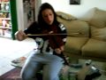 Playing the Violin. lmao!