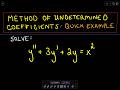 Method of Undetermined Coefficients/ 2nd Order Linear DE