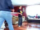 Austin playing Guitar Hero