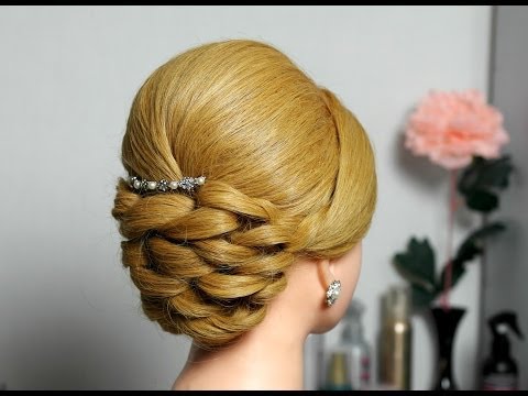 Bridal prom updo hairstyle for long hair.