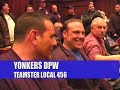 viewer discretion advised strong language is used in this video.  this explosive documentary is about the mismanagement of the city budget by yonkers mayor phil amicone.  union workers protest about layoffs at the city council meeting.  

teamster dpw thugs disrespect women at meeting. yonkers mayor phil amicone mismanaged the city funds, giving his staff $9,500 raises with salaries way over $150,000 a year, union leader ed doyle jr. sold out dpw workers contracts with them losing overtime and and there annuity funding to please the mayor of yonkers.  the yonkers mayor then   wrote a letter to the leadership of the teamsters local 456 ed doyle jr. saying what a great job he's doing.  union leaders should be representing the working class, securing their jobs, overtime, annuity funds and contracts.  the result is the union leadership sold out union workers before this meeting.  you be the judge!

the westchester news
http://thewestchesternews.com