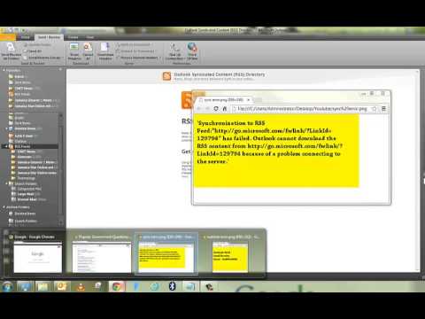 how to sync rss feeds in outlook