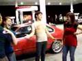 Dancing at the gas station!