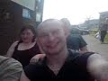 me, claire, danny and monty on a pedal bike thing going round pontins at masters in line dragonfest 3.