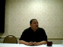 The Greg Ayres Panel at Bakuretsucon 2008 in Colchester, Vermont, one of two voice actors at the only anime convention in Vermont, the other being Robert Axelrod. I asked the 