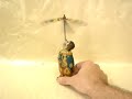 Vintage Chein Tin Litho Wind-Up Twirling Clown Toy