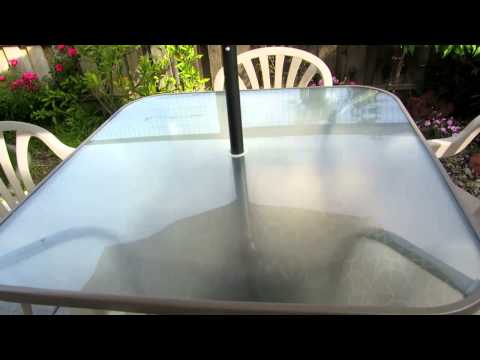 how to attach glass top to table base