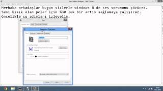 Windows 7Windows 8 Ses Arttırma