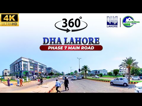 Explore DHA Phase 7 in Stunning 4K: Avenue 8, Raya Commercial, Avenue 5, PKLI, Avenue 3 – 360° Tour
