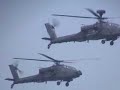 Video shows a variety of helicopters in amazing maneuvers; including the AH-64 Apache Attack helicopter, Huey,   Chinook, and Trex 600.  The AH-64 Apache Attack Helicopter, Flying Tiger, is the advanced AH-64D Longbow. It has improved sensor suite & weapons systems. It was updated with T700-GE-701 engines and a fully integrated cockpit.  The first upgraded Block II apaches were delivered in 2003. Block III improvements are for 2008. The Apache is the Army's chief attack helicopter and used for high value targets, such as destroying tanks, armored vehicles, and hard material targets. It can fire 625 rounds per minute, is called the long bow, and has two GE turbojet engines with interconnected transmission.Also in the show were F-104 Starfighters in close dangerous formation, the F-16 Fighting Falcon, the F-18 Super Hornet flying with the F-4U Corsair, and the B-25.  The show included a shockwave jet truck and the AeroShell Aerobatic Team.Also the Misty Blues Skydiving Team, Air National Guard C-130, and heritage and legacy flights.Bomb bay openings are shown for both the Raptor and the B-25.The F-22 Raptor, F16 Fighting Falcon, and P51 Mustang flew together in close formation.The Dayton Ohio Air show takes place near the National Museum of the United States Air Force near Wright-Patterson AFB, the birthplace of aviation.The Dayton Air Show features precision aerial maneuvers to display some of the world's most amazing aircraft. Some portions are so dangerous they have resulted in crashes - stunt pilot Jim LeRoy had a fatal crash July 28 2007. However the same aerobatics procedures continue unchanged in this year's show. Some of the demonstrations are at just below, or possibly at, supersonic speeds.F-22 Raptor F-18 F-16 world's Super advanced dangerous unique new fatal crash supersonic stealth fighter UFO F-4U F-104 AH-64 Apache Attack Helicopter