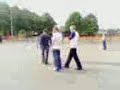 Playing football at \