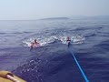 Me And Lucie On Rubber Rings Attached To Boat.