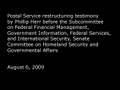 GAO: Postal Service Restructuring Added to High-Risk List Testimony, August 6, 2009
