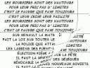 Suite à l'agression dont ont été victmes les travailleurs de Renault Sandouville, ce midi lors de la visite de Sarkozy-le-corrompu*, j'avais commencé à écrire une liste de slogans.Des slogans qu'auraient pu lancer des militants égalitaristes révolutionnaires dans un pareil cas.On m'a suggéré d'en faire une chanson pour un Youtube.Il est 5h07 du matin.La chanson est faite.L'orchestration finie.L'enregistrement des voix et de la guitare aussi.La première version de la vidéo est en train de s'enregistrer au format avi.J'ignore ce que cela va donner : mon 