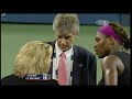 Serena Williams us open 2009 freaks out