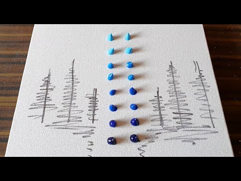 Abstract Landscape Painting Demo / Easy Technique / Acrylics & Fan brush/Daily Art Therapy/Day #0327