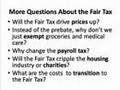 Second, Fair Tax Questions and Advantages