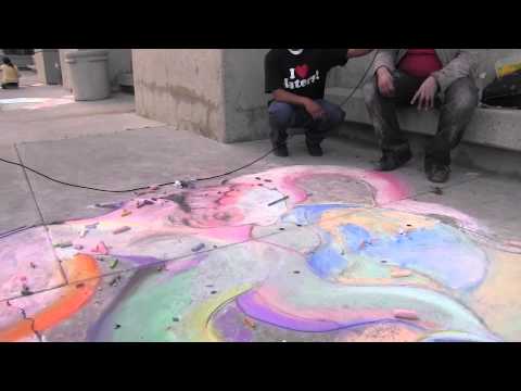 ViewpointsofRCC - Art students at Riverside City College are displaying their artwork during Chalk Walk week as the theme is Earth week.