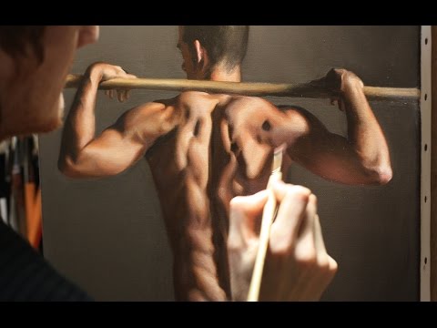 Time lapse Oil painting - figure painting with CC commentary on underpainting and glazing techniques
