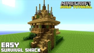 Minecraft: How To Build A Small Survival House Tutorial (Easy survival Shack ) (Medieval) 2016