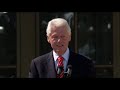 former president bill clinton honored former president george w. bush at the dedication of the george w. bush presidential center on the campus of southern m...