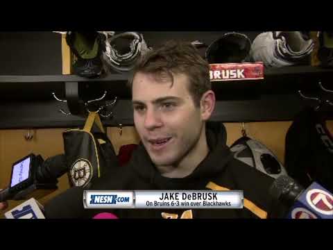 Video: Jake DeBrusk picks up three points in the Bruins win over Chicago