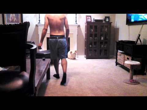 Dude's Practicing Grinding When His Cat Bounces Off His A$$--LOL! (WATCH)