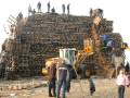 Scheveningen Zuiderstrand 2008/2009 - Oudejaarsdag - Toren van pallets