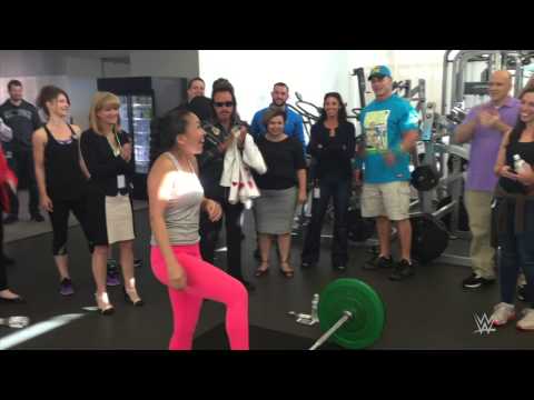 John Cena and Hulk Hogan visit the Facebook employee gym