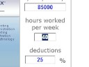 using salary to hourly pay calculator at morecalculators.com