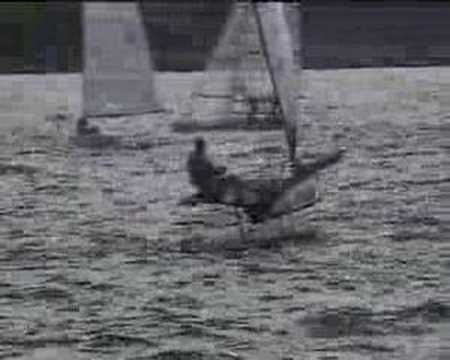 Sailing a Moth Dinghy with Hydrofoils