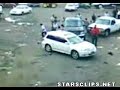 Guy get run over by a car escape death